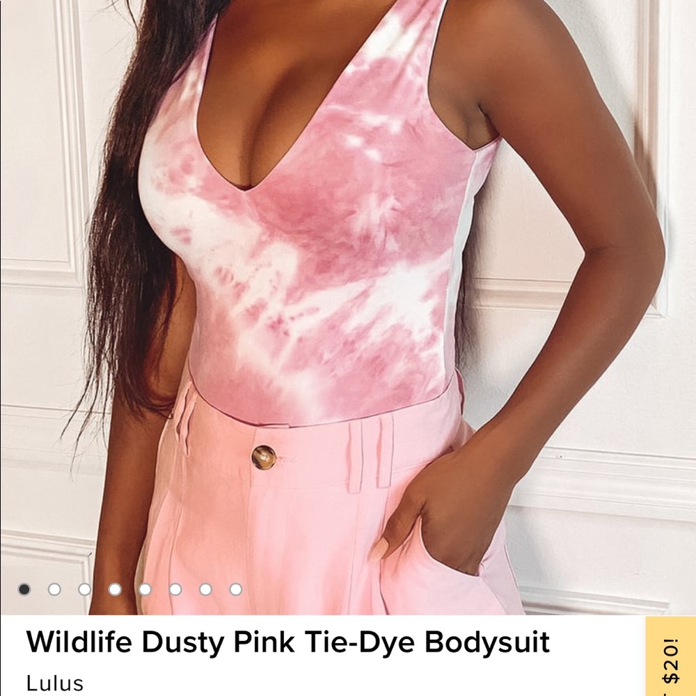 Lulu’s Dusty Pink Tie dye bodysuit